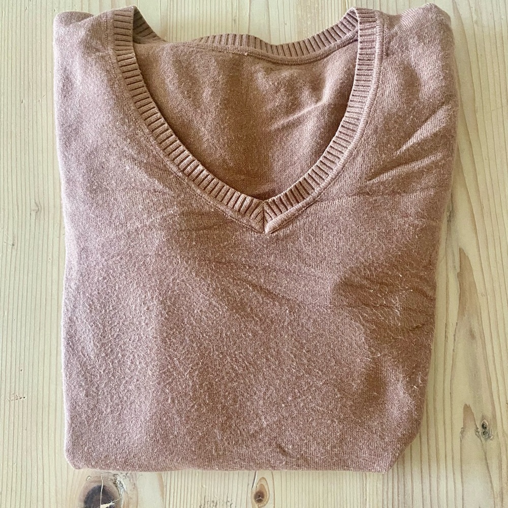 Cute mocha coloured v-neck sweater